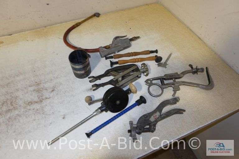 Box Of Small Engine Repair Tools.