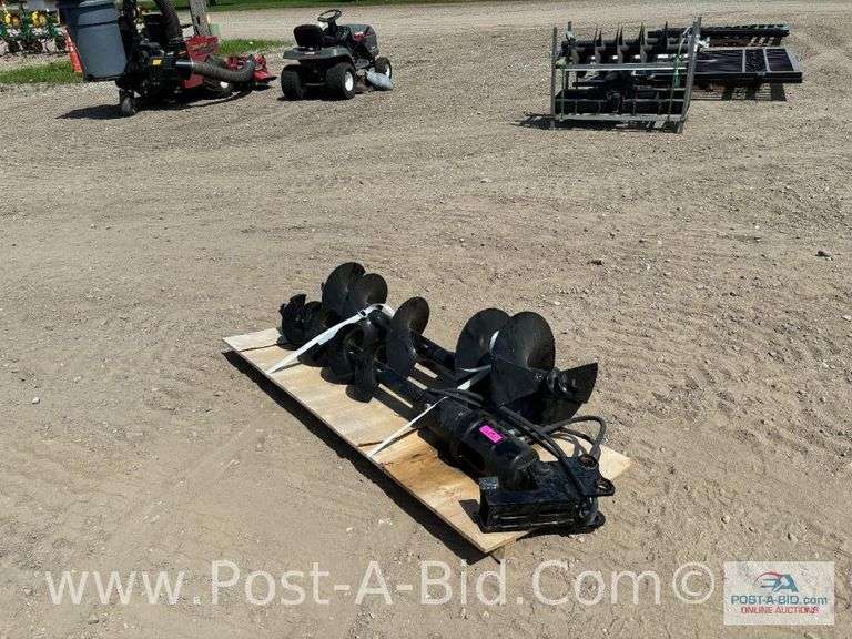 3-Post Hole Diggers For Mini-Excavator, 7", 12", 15" Augers.