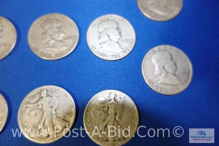 20-Silver Halves Years 1941-1960.