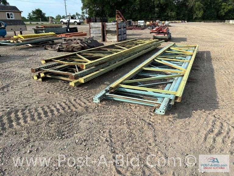 12-Pallet Racking Uprights Approx. 20' Tall.