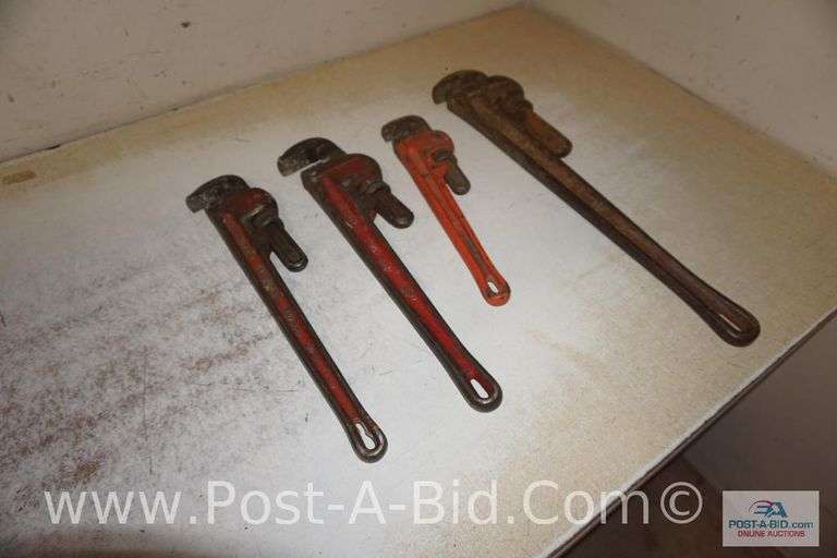 4-Pipe Wrenches, 1-24", 2-18", 1-14".