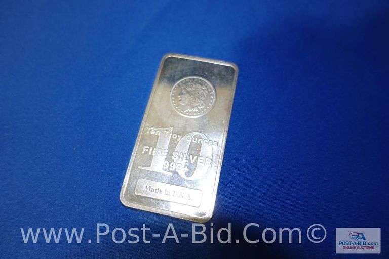 10 oz. Bar Of .999 Fine Silver.