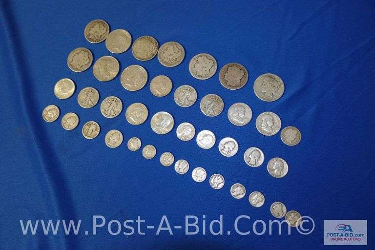 10-Silver Dollars Years 1886-1924, 10-Silver Half Dollars Years 1940-1964,