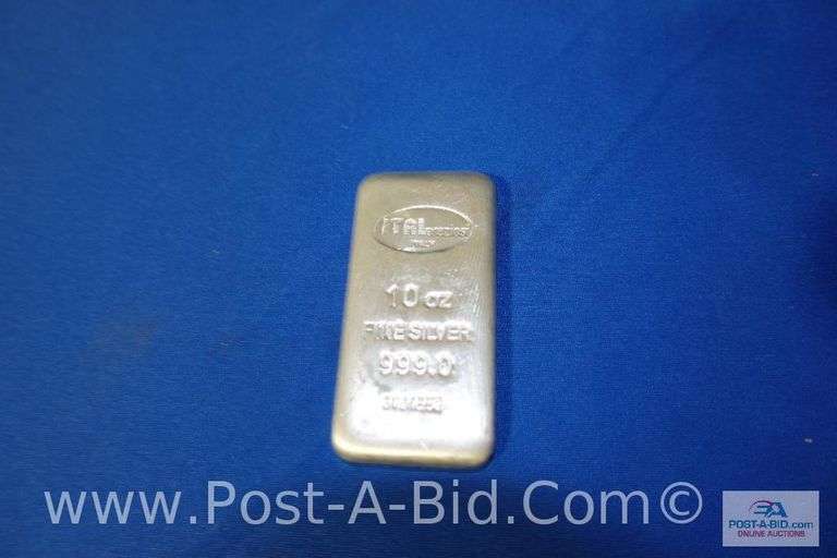 10 oz. Bar Of .999 Fine Silver.
