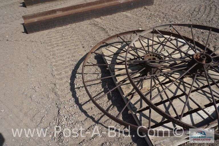 2-Dump Rake Wheels, Approx. 53" Diameter.