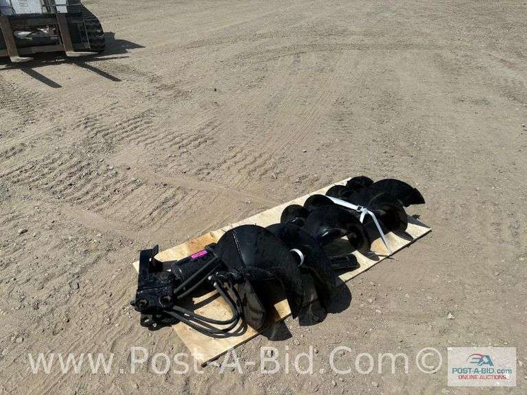 3-Post Hole Diggers For Mini-Excavator, 7", 12", 15" Augers.