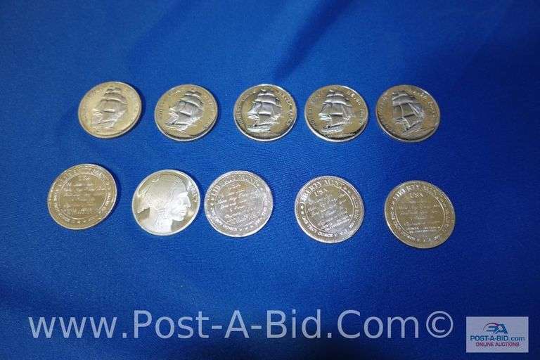 10 x 1 oz. .999 Fine Silver Rounds.