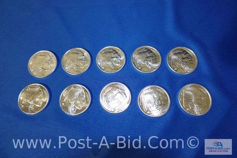 10 x 1 oz. .999 Fine Silver Rounds.