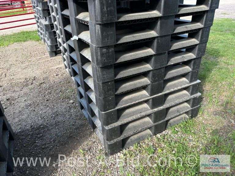 13-Black Plastic Pallets.