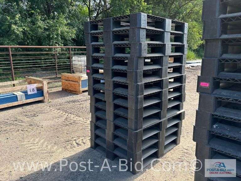 13-Black Plastic Pallets.