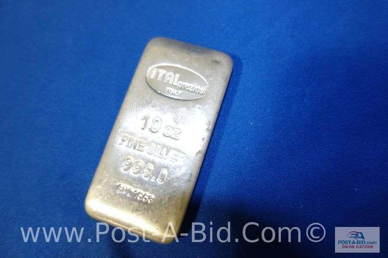 10 oz. Bar Of .999 Fine Silver.