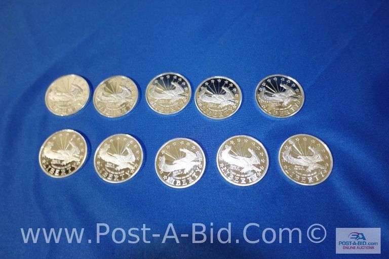 10 x 1 oz. .999 Fine Silver Rounds.
