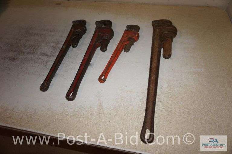 4-Pipe Wrenches, 1-24", 2-18", 1-14".