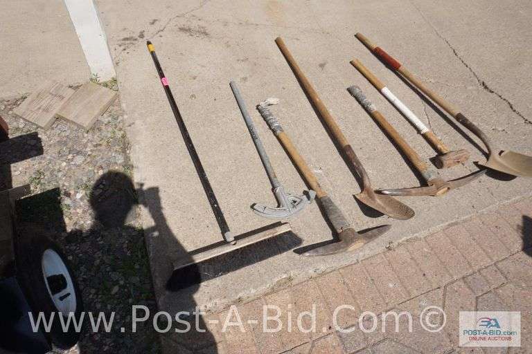 Shovel, Sledgehammer, Conduit Bender, Broom, 2-Pick Axe.