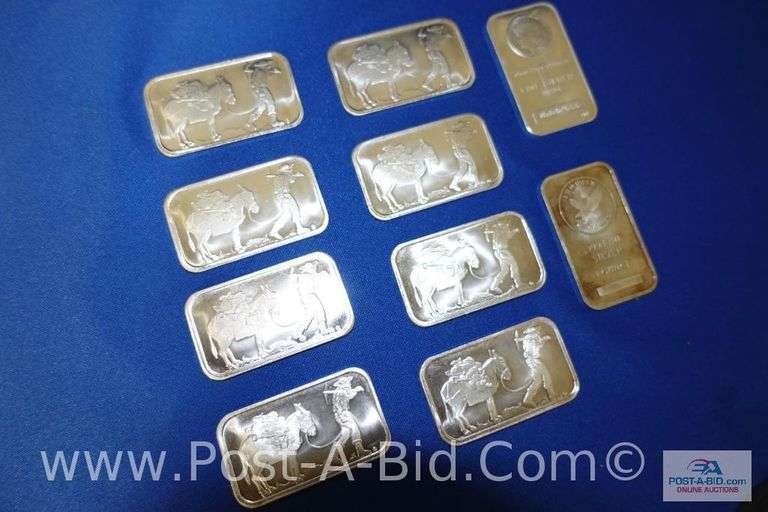 10-1oz. Bars Of .999 Fine Silver.