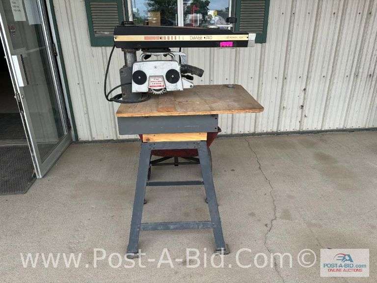 DeWalt Radial Arm Saw, 120 V, 3,450 RPM, Model 740 Powershop, 3" Cut, 2 HP,