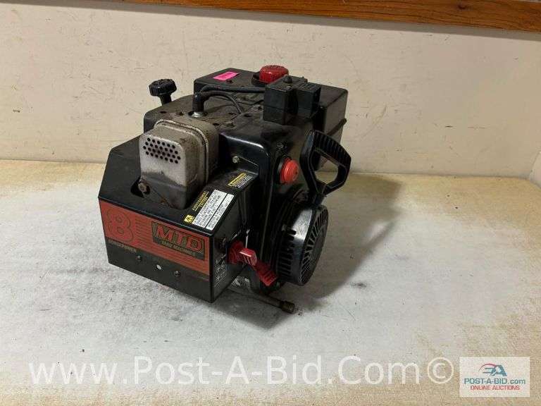 8 HP Tecumseh Electric Start Motor, Owner Stated, "Runs."