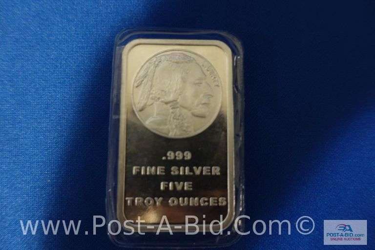 5 oz. Bar Of .999 Fine Silver.