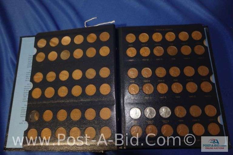 Lincoln Cent Book 1: 1909-1995, 252 Coins, 6 Short Of A Full Set, Whitman C