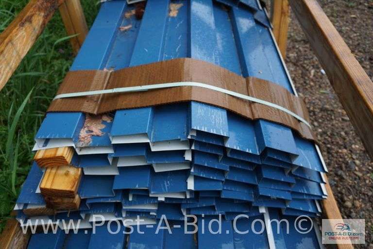 EM15- 168 24 Ga GR50 AZ50 Kynar Ocean Blue Sheet Metal, Approx. 5 Pieces At