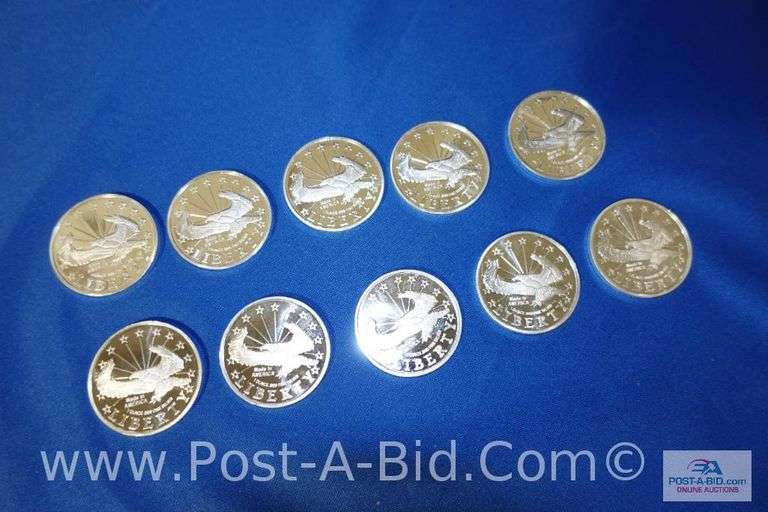 10 x 1 oz. .999 Fine Silver Rounds.