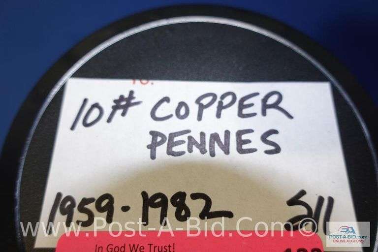 10 lb.s 1959-1982 Copper Pennies, Approx. 1500 Unsearched Pennies Of Those
