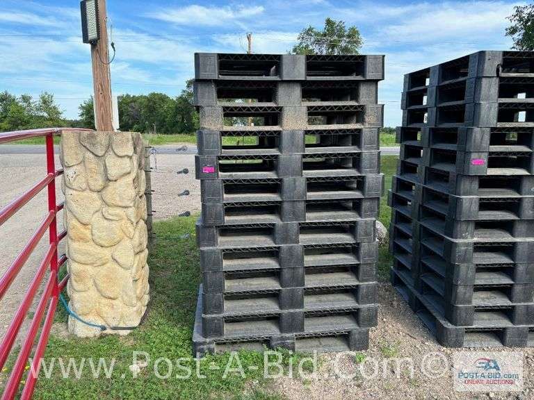 13-Black Plastic Pallets.