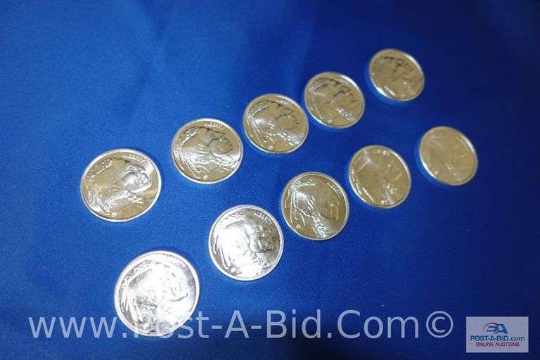 10 x 1 oz. .999 Fine Silver Rounds.