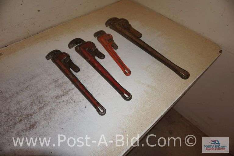 4-Pipe Wrenches, 1-24", 2-18", 1-14".