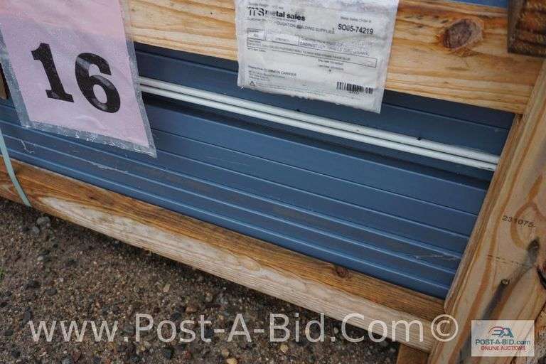 EM15- 1211 CF Wall 12 24 Ga AZ50 Kynar Tahoe Blue Sheet Metal, Approx. 36 P