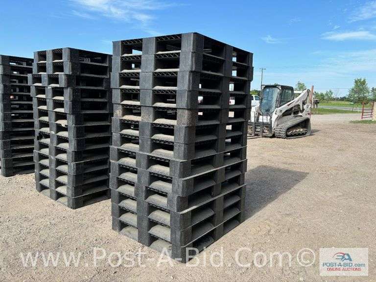 13-Black Plastic Pallets.