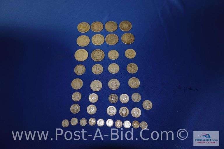 10-Silver Dollars Years 1879-1927, 10-Silver Half Dollars Years 1903-1963,