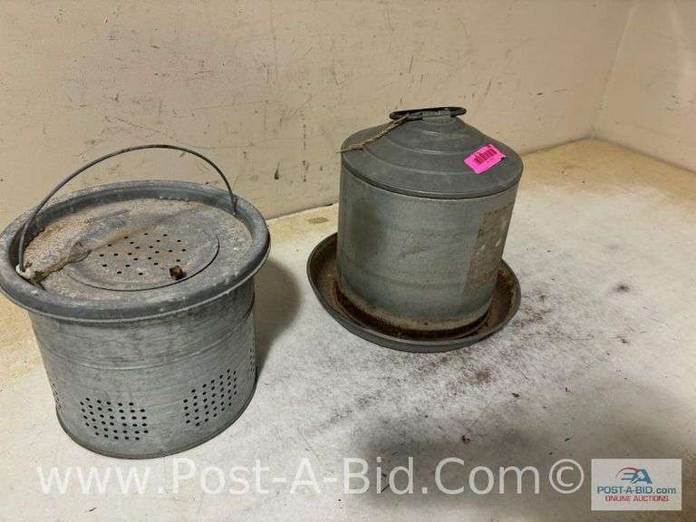 Minnow Bucket And Chicken Waterer.