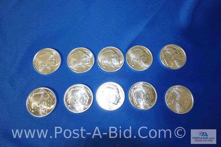 10 x 1 oz. .999 Fine Silver Rounds.