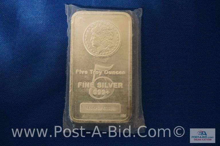 5 Ounce .999 Silver Bar.