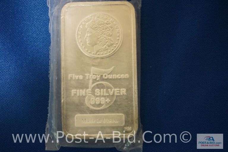 5 Ounce .999 Silver Bar.