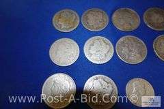 10-Silver Dollars Years 1879-1927, 10-Silver Half Dollars Years 1903-1963,