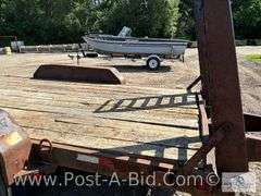 2015 Rice 18' Tandem Axle Trailer With Ramps, Pintle Hitch Hook Up, VIN# 4R