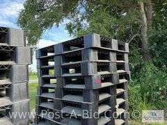 13-Black Plastic Pallets.