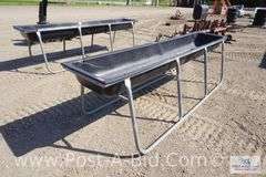 Plastic Feeder/Garden Beds, Have Cracks, Approx. 10' Long x 34" T.