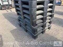 13-Black Plastic Pallets.