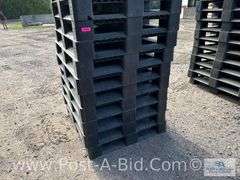 13-Black Plastic Pallets.