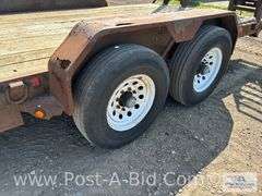 2015 Rice 18' Tandem Axle Trailer With Ramps, Pintle Hitch Hook Up, VIN# 4R