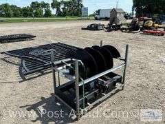 2-Heavy Duty Post Hole Diggers For Skid Loader, 12" and 18".