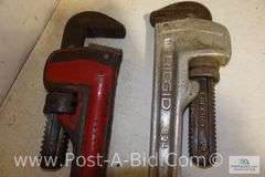 2-Pipe Wrenches Ridgid Aluminum 1-24" And Steel 1-24".