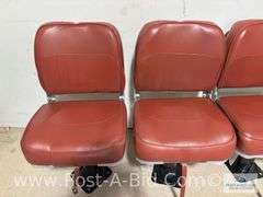 3-Red Pedestal Boat Seats.