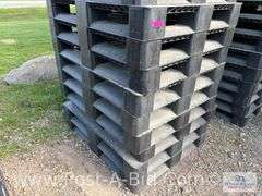 13-Black Plastic Pallets.