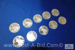 10 x 1 oz. .999 Fine Silver Rounds.