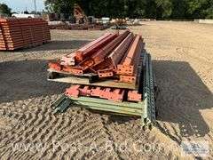 Misc. Pallet Racking 3 Uprights Approx. 9' T x 14 Crossbeams.