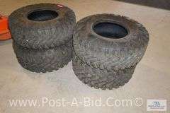 4- Side By Side Tires: 2 Front Tires Are- 27 x 9 x 12 And 2 Rear Tires Are-